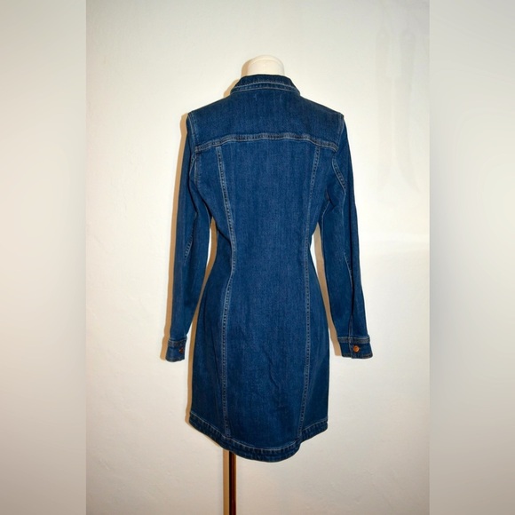MADEWELL Denim Seamed Button-Front mini Dress long sleeve - Picture 7 of 13